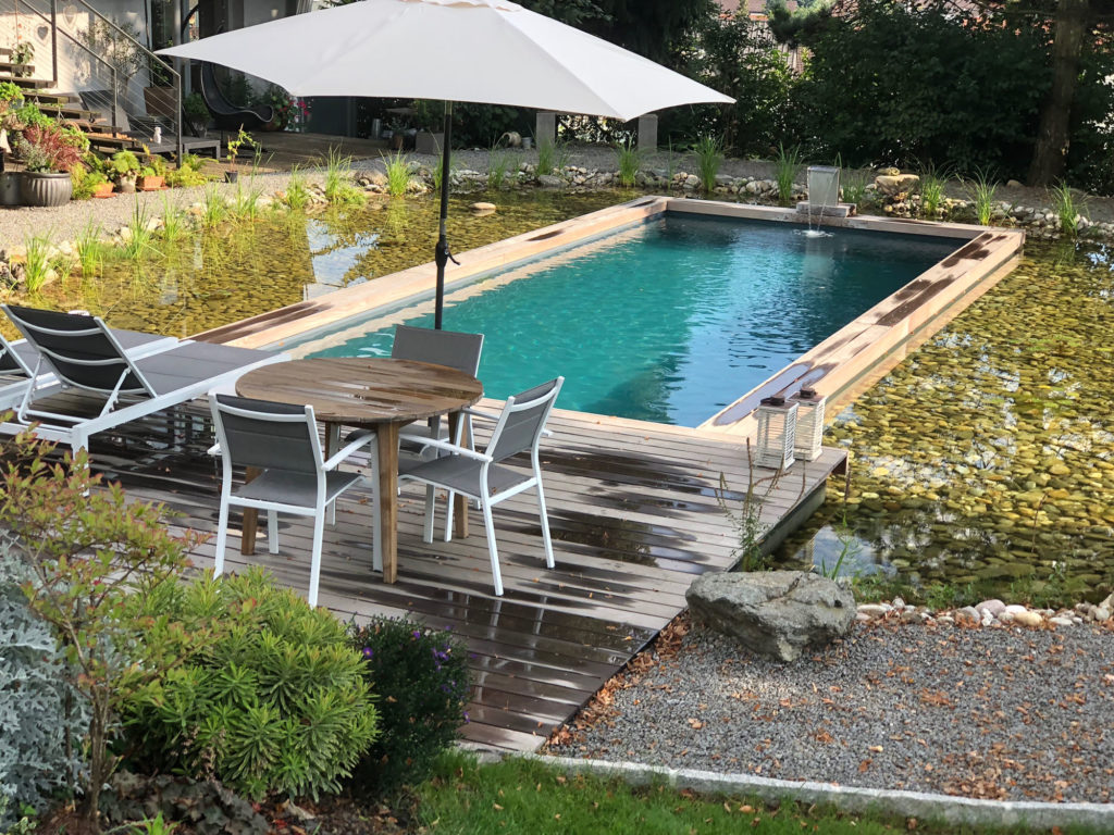 FREIRAUM Living Pool mit IPE Holzdeck